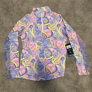 Ibkul Women's Gloria Long Sleeve Mock Neck Golf 1/4 Zip